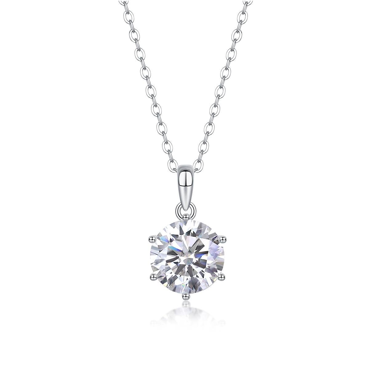 Fifty8 1ct DEW Moissanite Solitaire Necklace, 925 Sterling Silver, Dance of the Breeze