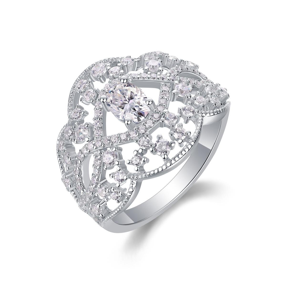 Fifty8 Multi-Stone Moissanite Ring, 925 Sterling Silver, Moonlight Waltz