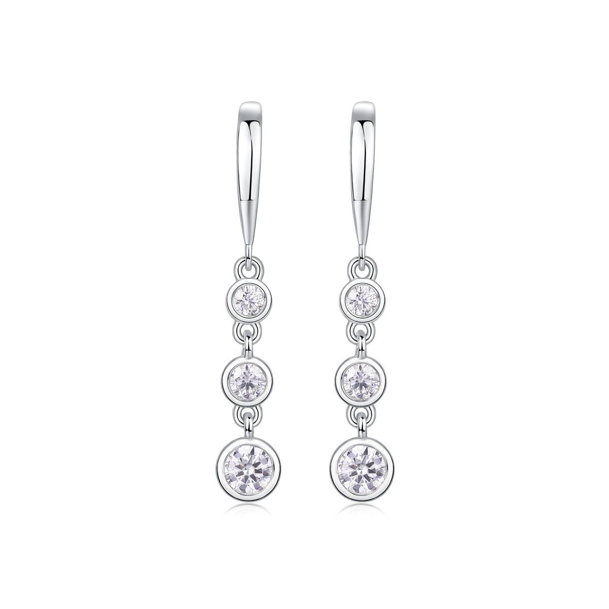Fifty8 Moissanite Drop Earrings, 925 Sterling Silver, Twinkling Stars