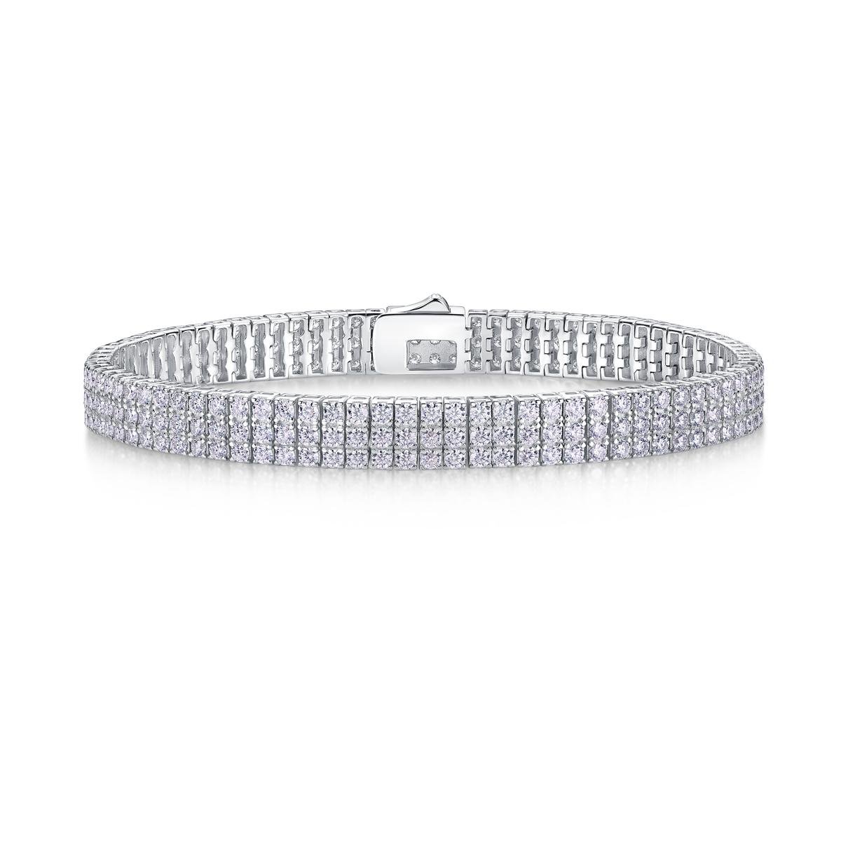 Fifty8 Moissanite Pave Bracelet, 925 Sterling Silver, Radiant Light