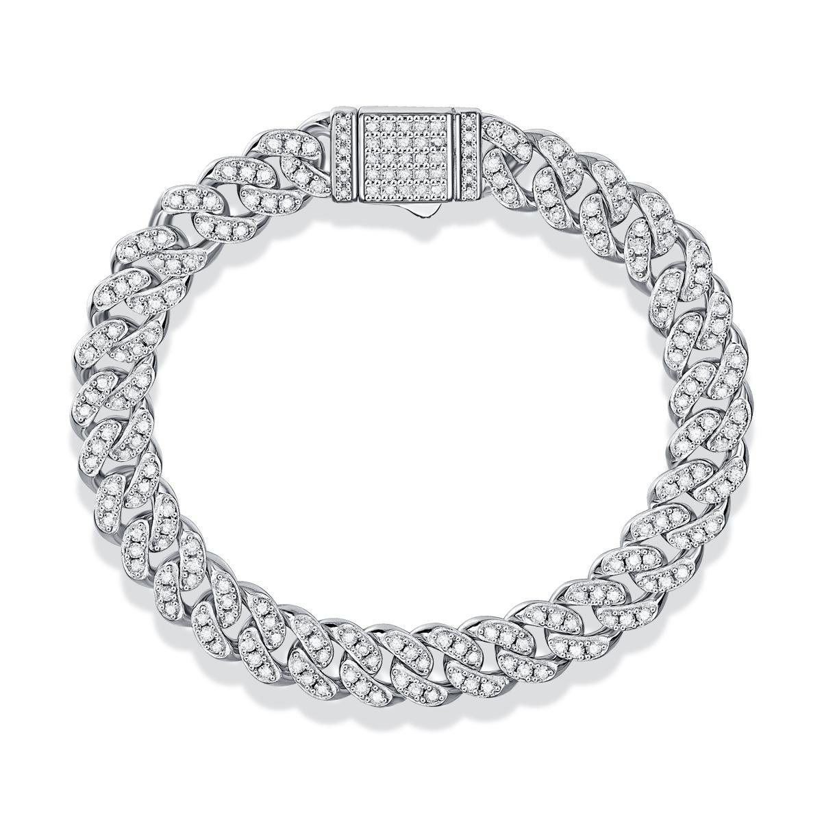 Fifty8 Moissanite Pave Bracelet, 925 Sterling Silver, Faith's Light